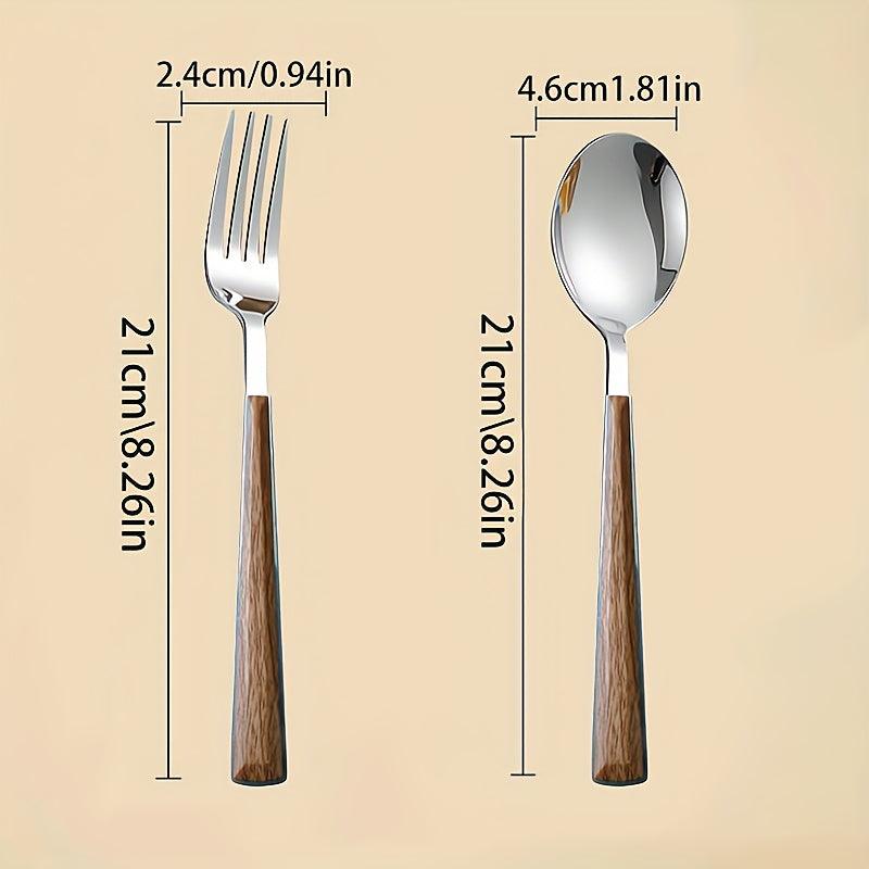 8Piece Cutlery Set with Wooden Handle and Stainless Steel Blades - HomeGoods Lima