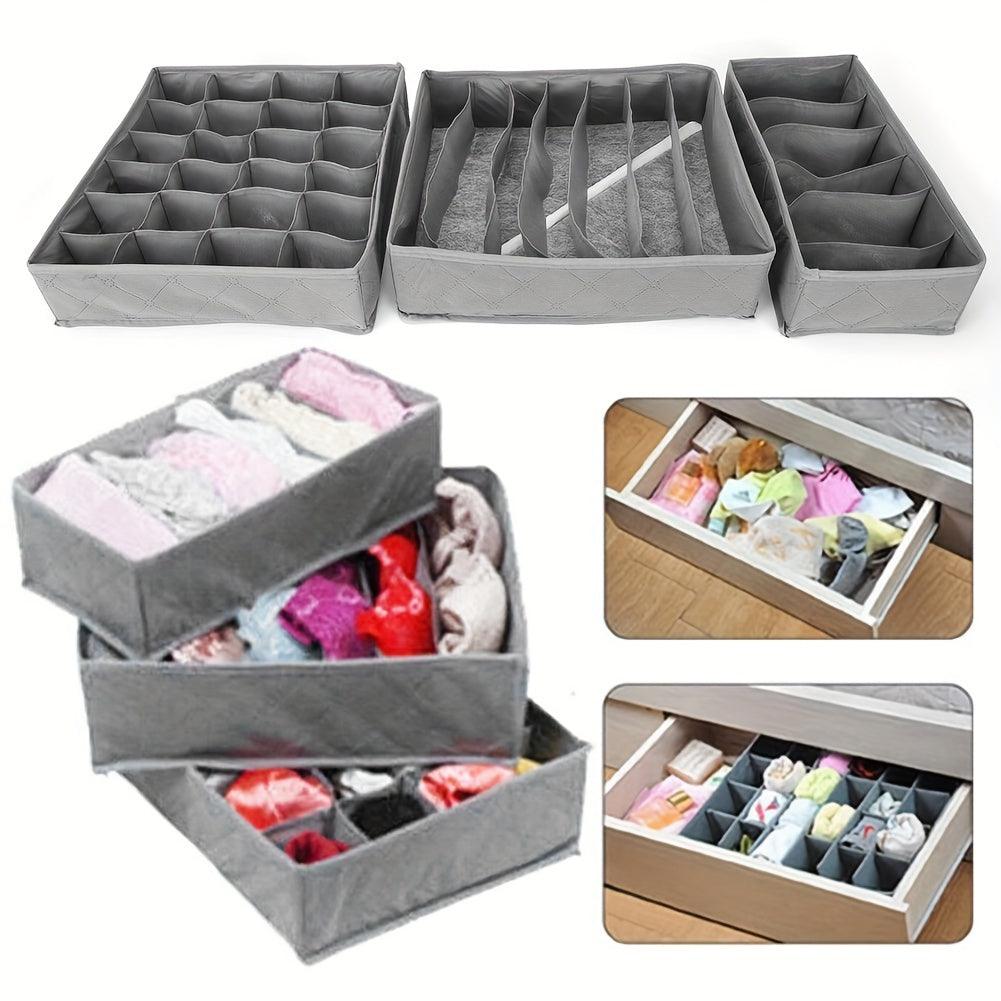 3Piece Foldable Fabric Underwear and Sock Storage Box - HomeGoods Lima