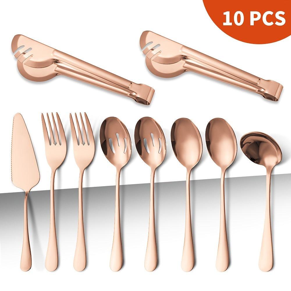 10Piece Stainless Steel Serving Cutlery Set for Everyday Entertaining - HomeGoods Lima