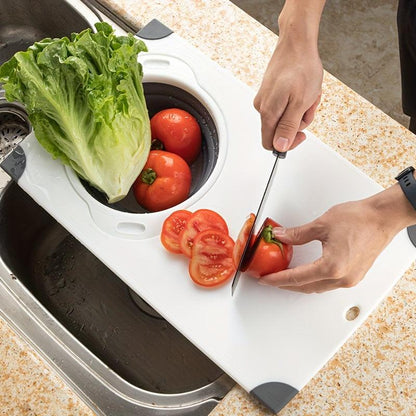 Multifunctional Cutting Board with Foldable Colander and Drain Basket - HomeGoods Lima