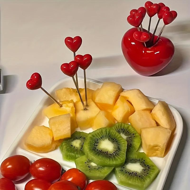 10pcs Stainless Steel Love Fruit Forks Perfect for Parties - HomeGoods Lima