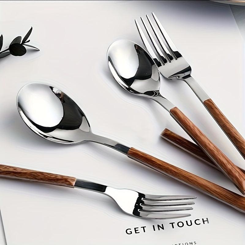 8Piece Cutlery Set with Wooden Handle and Stainless Steel Blades - HomeGoods Lima