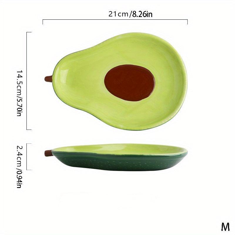 Cartoon Avocado Ceramic Dinner Plate Set for Restaurant Use - HomeGoods Lima