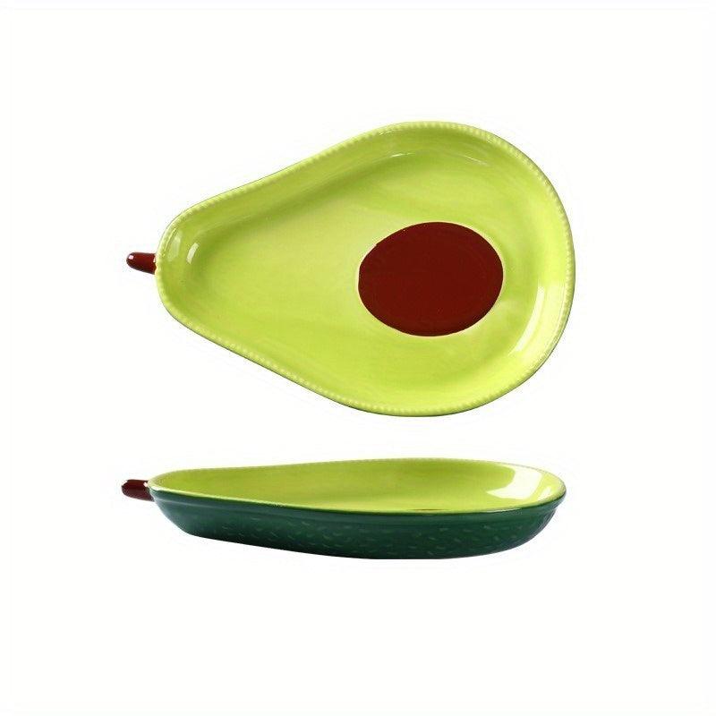 Cartoon Avocado Ceramic Dinner Plate Set for Restaurant Use - HomeGoods Lima