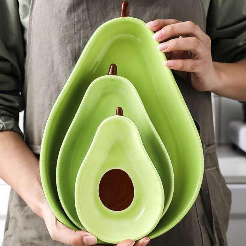 Cartoon Avocado Ceramic Dinner Plate Set for Restaurant Use - HomeGoods Lima