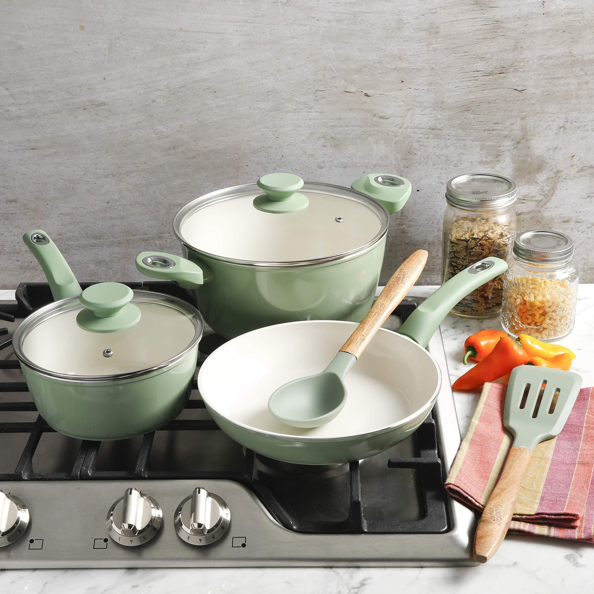 7Piece NonStick Ceramic Cookware - HomeGoods Lima