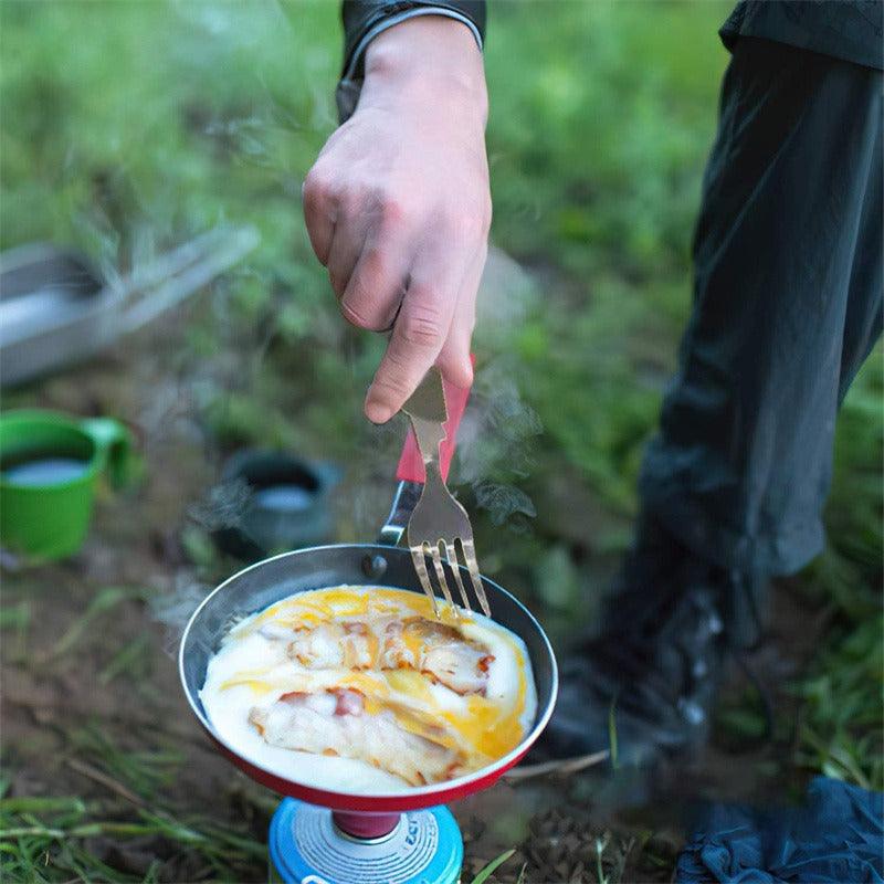 4Piece Stainless Steel Camping Utensil Set Foldable Compact Durable - HomeGoods Lima