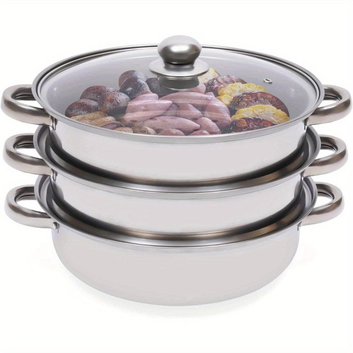 Premium 3Tier Stainless Steel Steamer with Vented Lid - HomeGoods Lima