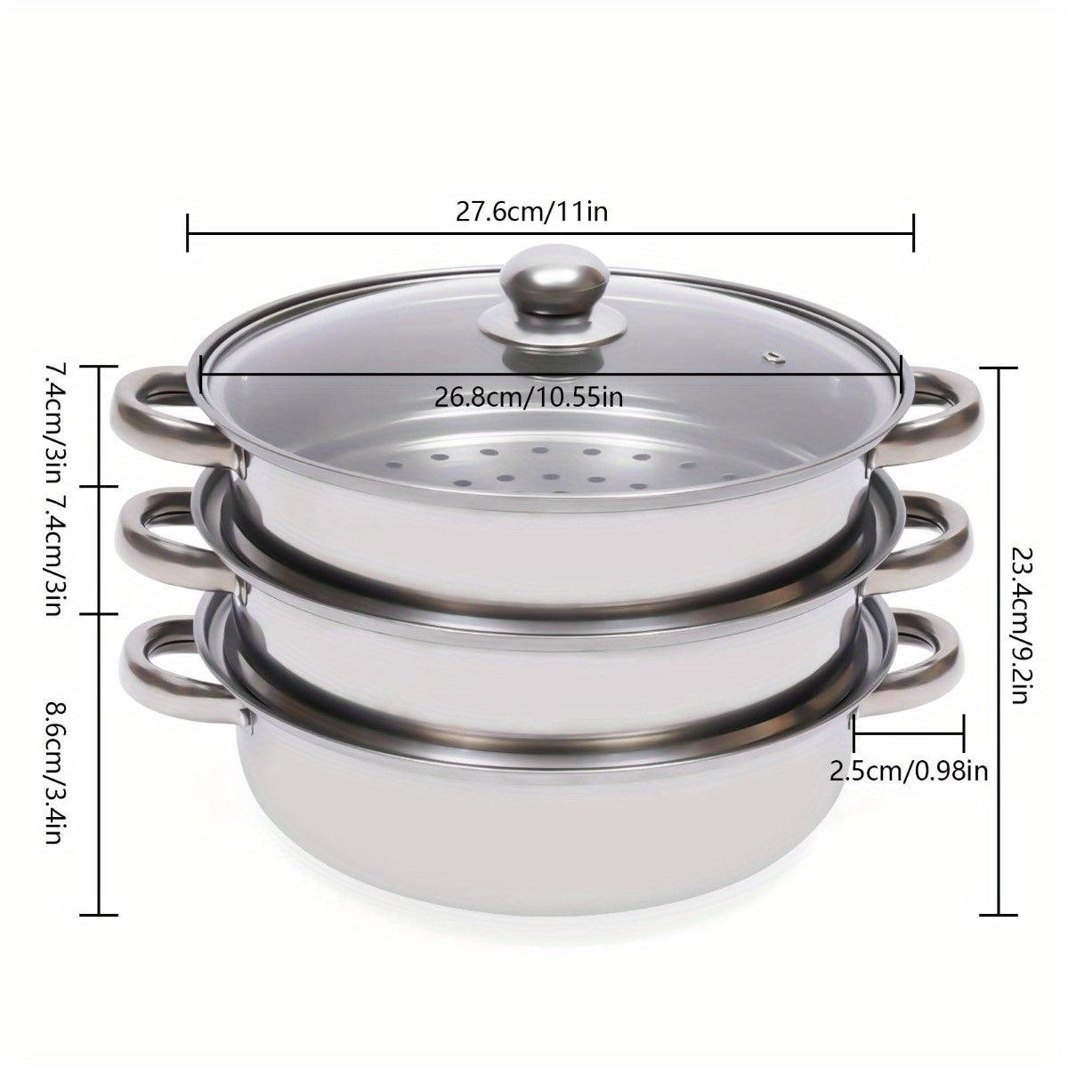 Premium 3Tier Stainless Steel Steamer with Vented Lid - HomeGoods Lima