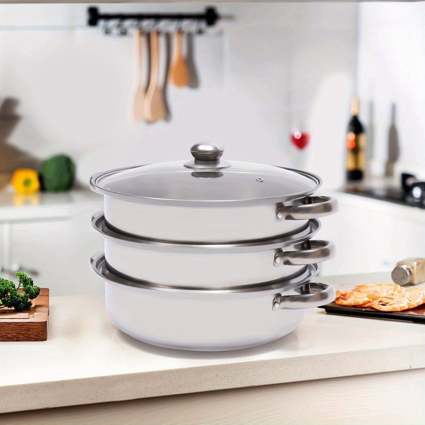 Premium 3Tier Stainless Steel Steamer with Vented Lid - HomeGoods Lima