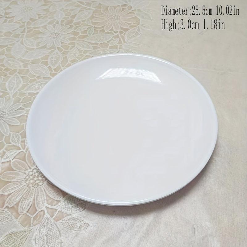 White Melamine Elegant Dinner Plate Round Porcelain Serving Tray - HomeGoods Lima