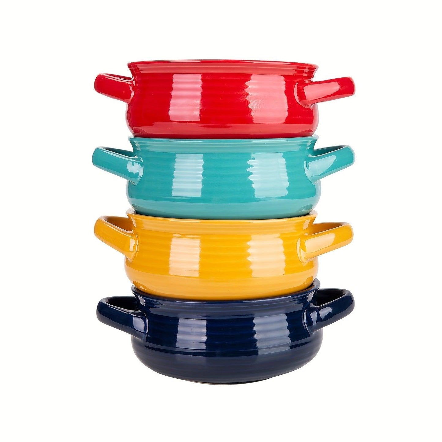 Set of 4 Ceramic Soup Bowls with Dual Handles - HomeGoods Lima