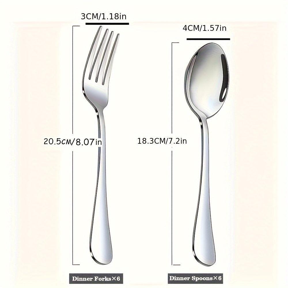 12Piece Stainless Steel Dinnerware Set Dishwasher Safe Silverware Set - HomeGoods Lima