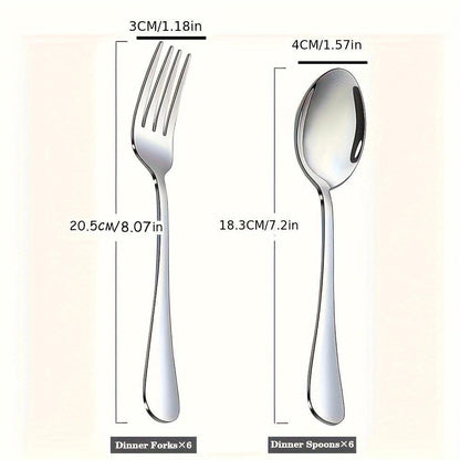 12Piece Stainless Steel Dinnerware Set Dishwasher Safe Silverware Set - HomeGoods Lima