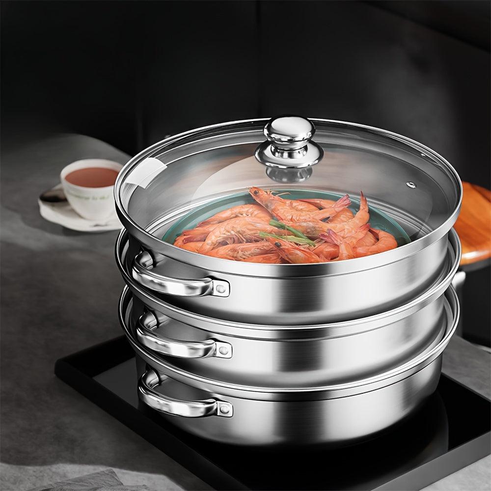 Versatile Stainless Steel Steamer Pot for All Stove Types - HomeGoods Lima