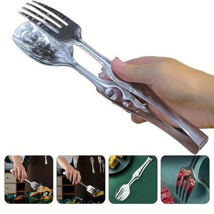 Multifunctional Stainless Steel Kitchen Tongs with Spoon Fork - HomeGoods Lima