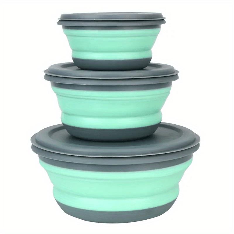 3Piece Silicone Bowl Set with Lid Portable Travel Tableware - HomeGoods Lima