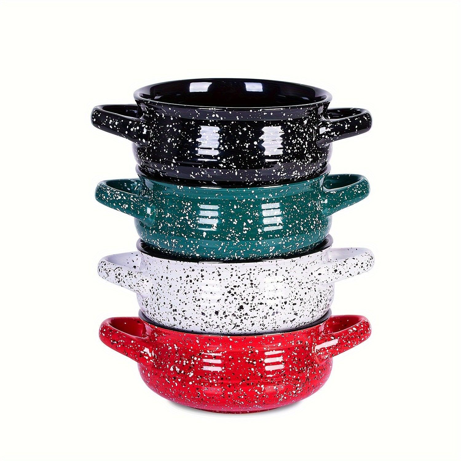 Set of 4 Ceramic Soup Bowls with Dual Handles - HomeGoods Lima