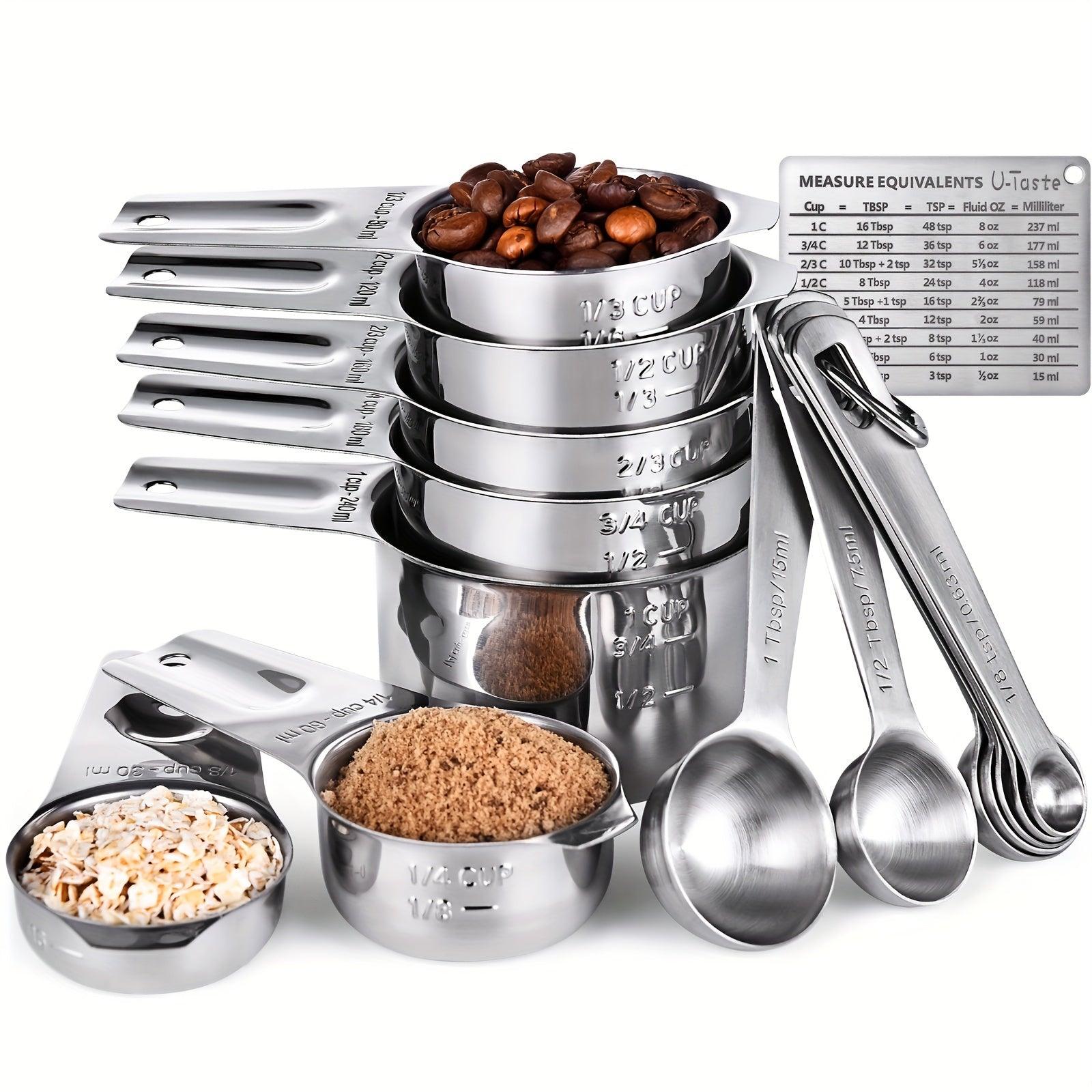 Stainless Steel Measuring Cups Spoons Set - HomeGoods Lima