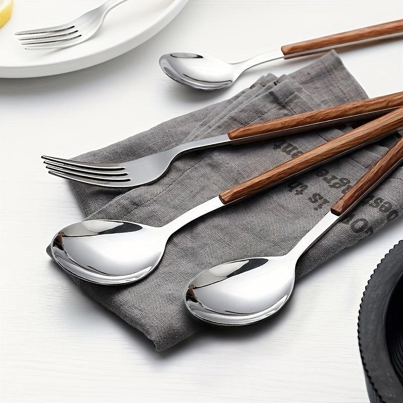 8Piece Cutlery Set with Wooden Handle and Stainless Steel Blades - HomeGoods Lima