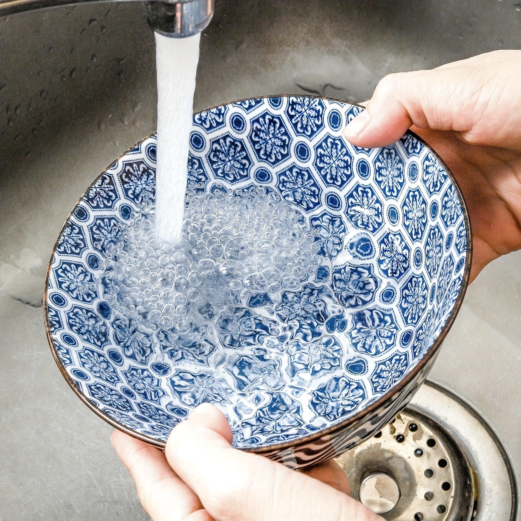 Japanese Style Ceramic Dessert Bowls 10oz Blue Pattern - HomeGoods Lima