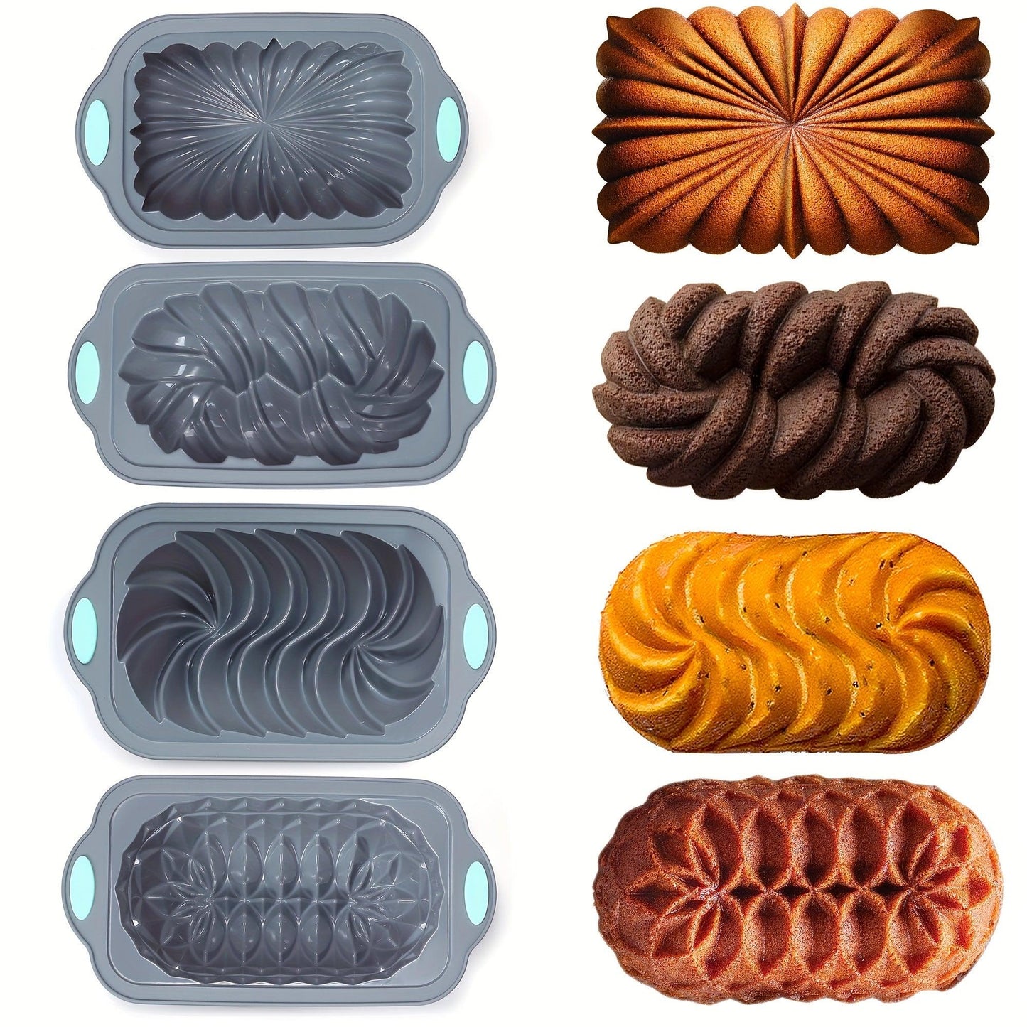 Premium NonStick Silicone Baking Pan Set Lotus Spiral More Patterns - HomeGoods Lima