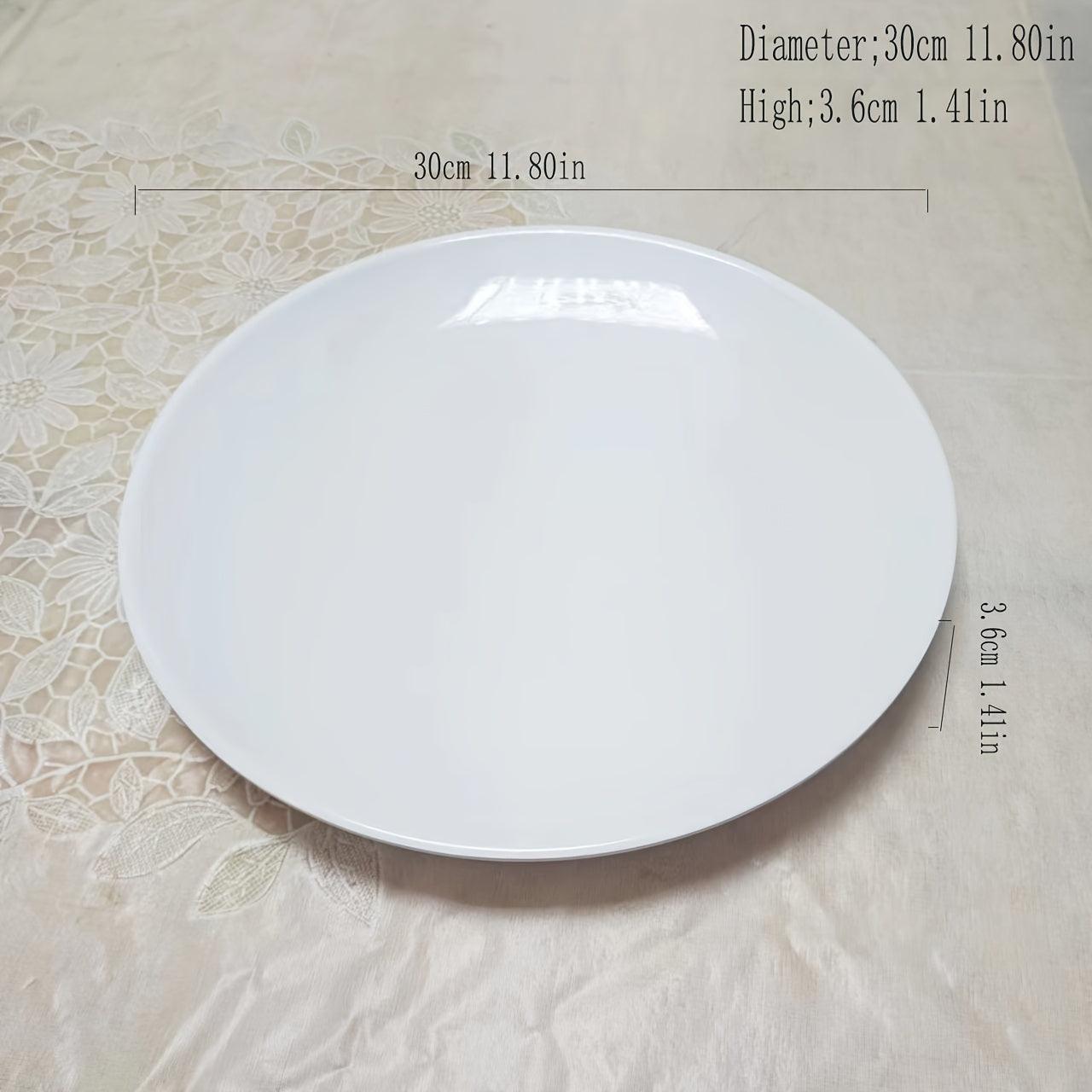 White Melamine Elegant Dinner Plate Round Porcelain Serving Tray - HomeGoods Lima