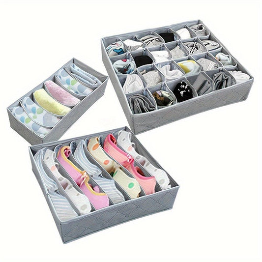 3Piece Foldable Fabric Underwear and Sock Storage Box - HomeGoods Lima