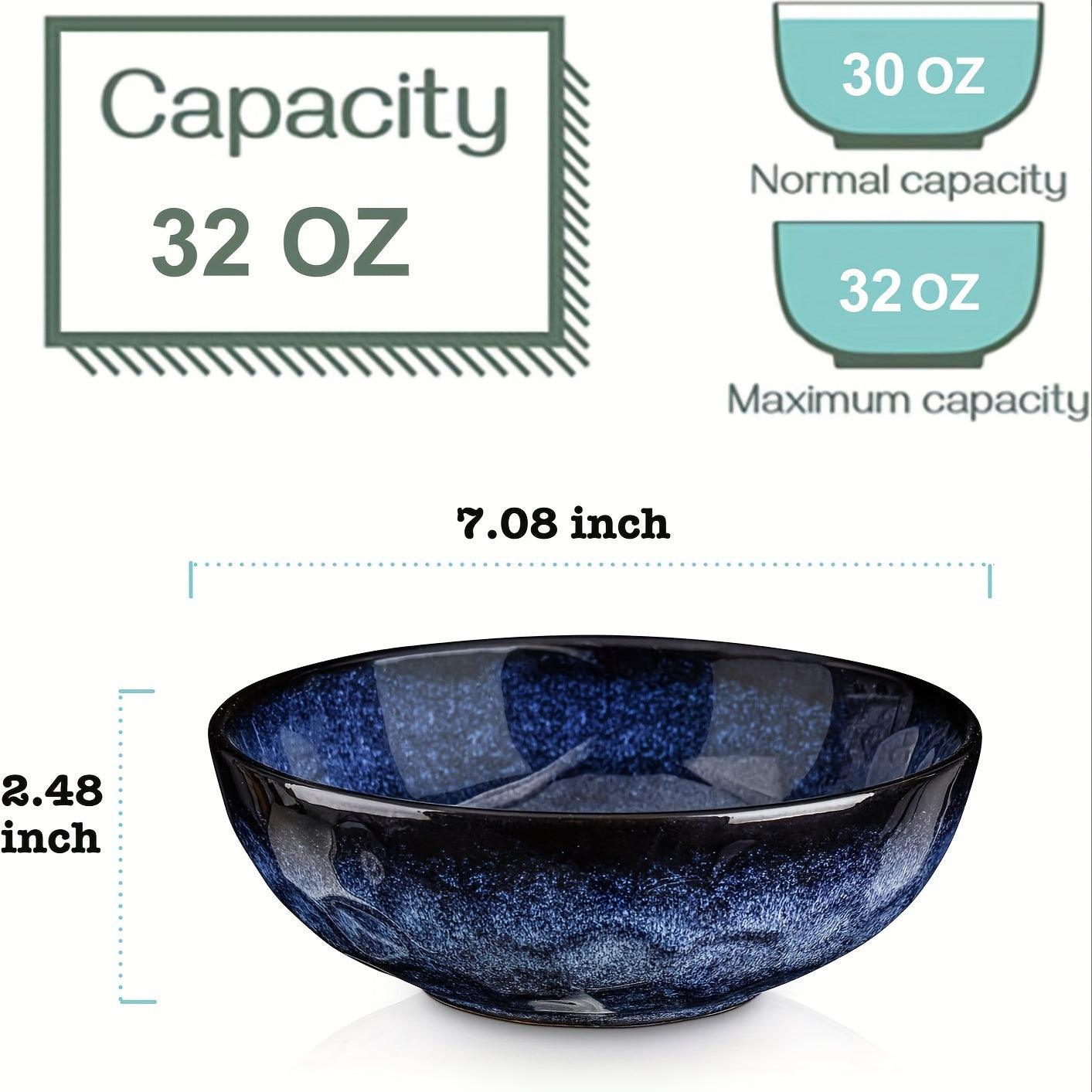 Vicrays Ceramic Pasta Bowls Set of 6 Blue - HomeGoods Lima