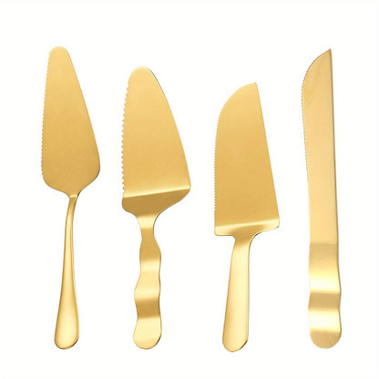 Elegant 4pc Gold Wedding Cake Knife and Server Set - HomeGoods Lima