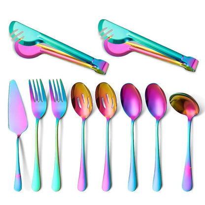 10Piece Stainless Steel Serving Cutlery Set for Everyday Entertaining - HomeGoods Lima