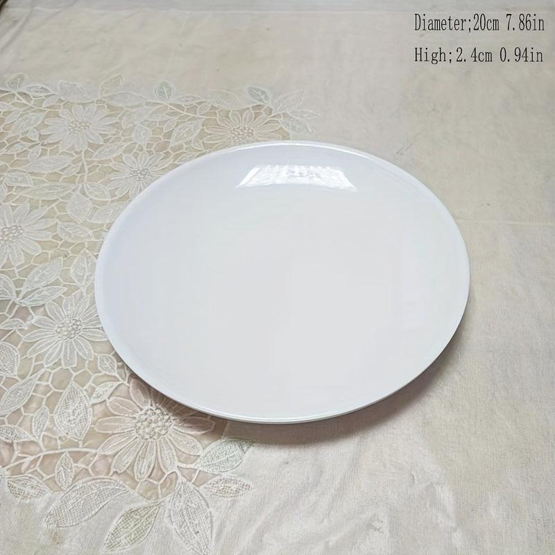 White Melamine Elegant Dinner Plate Round Porcelain Serving Tray - HomeGoods Lima