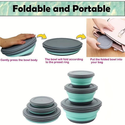 3Piece Silicone Bowl Set with Lid Portable Travel Tableware - HomeGoods Lima