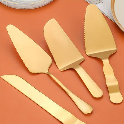 Elegant 4pc Gold Wedding Cake Knife and Server Set - HomeGoods Lima