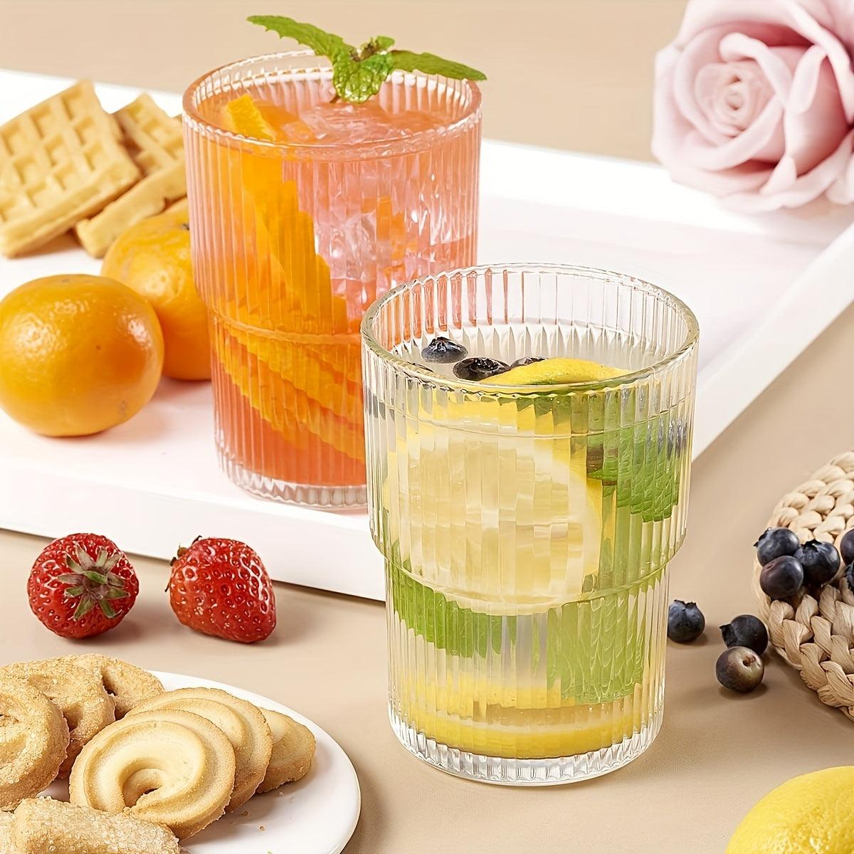 Striped Glass Set Ideal for Various Beverages and Occasions - HomeGoods Lima