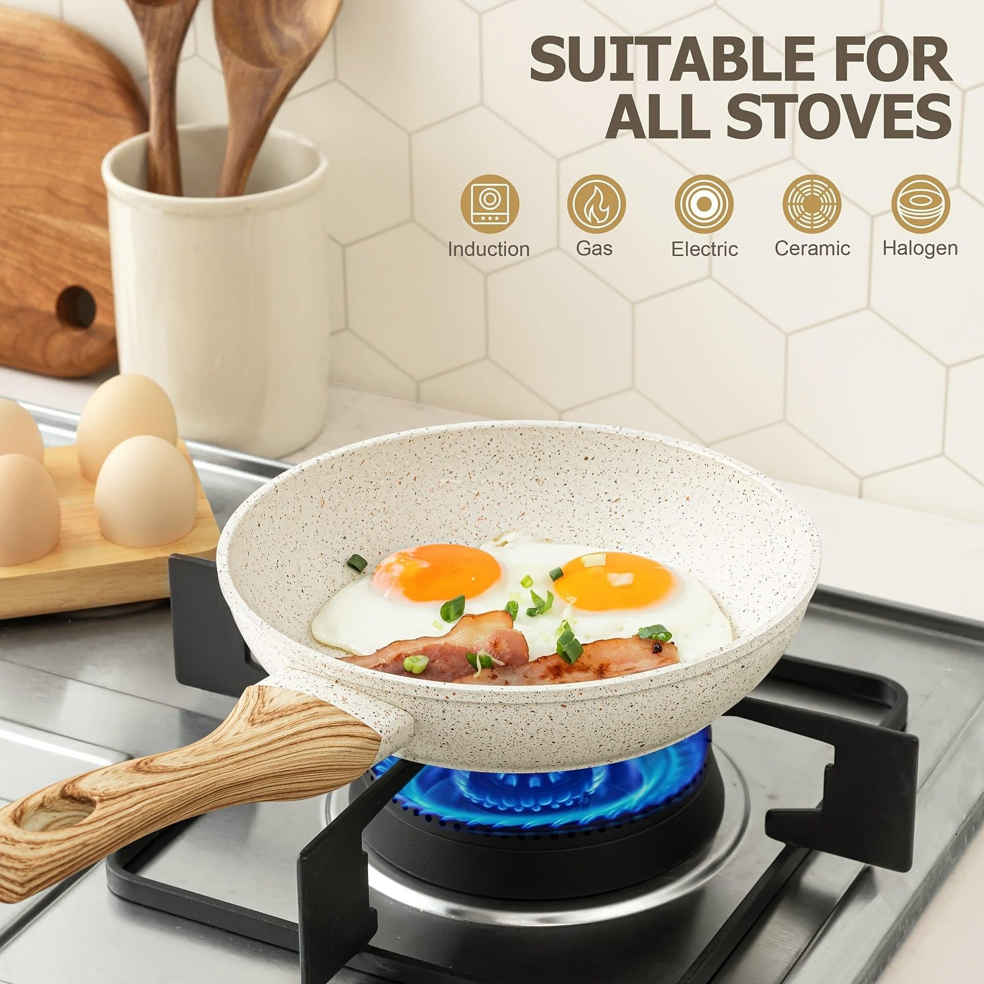 8 Inch Nonstick Frying Pan with Lid and AntiScald Handle - HomeGoods Lima