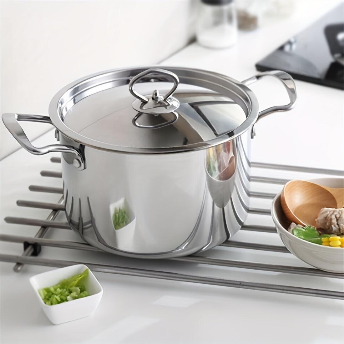 Stainless Steel 5Piece Cooking Utensil Set Pot Stockpot Glass Lids - HomeGoods Lima