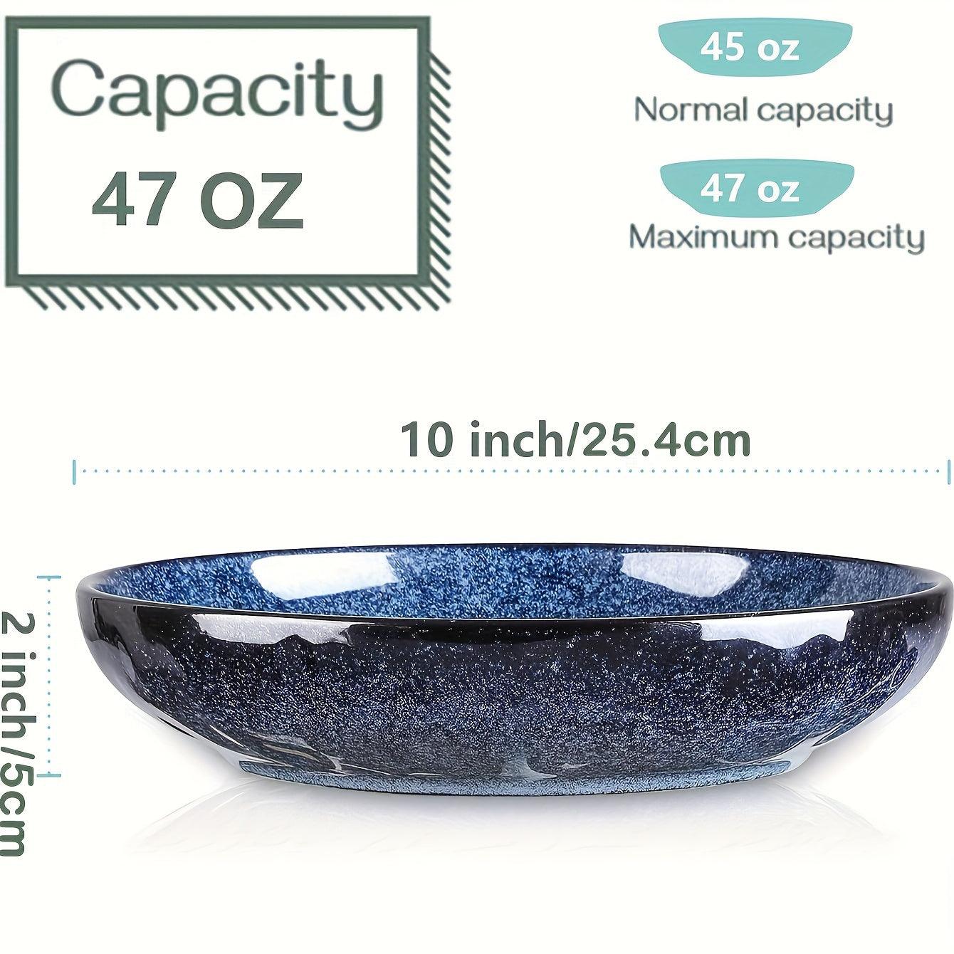 Vicrays 47oz Ceramic Serving Bowls Set for Pasta and Salad - HomeGoods Lima