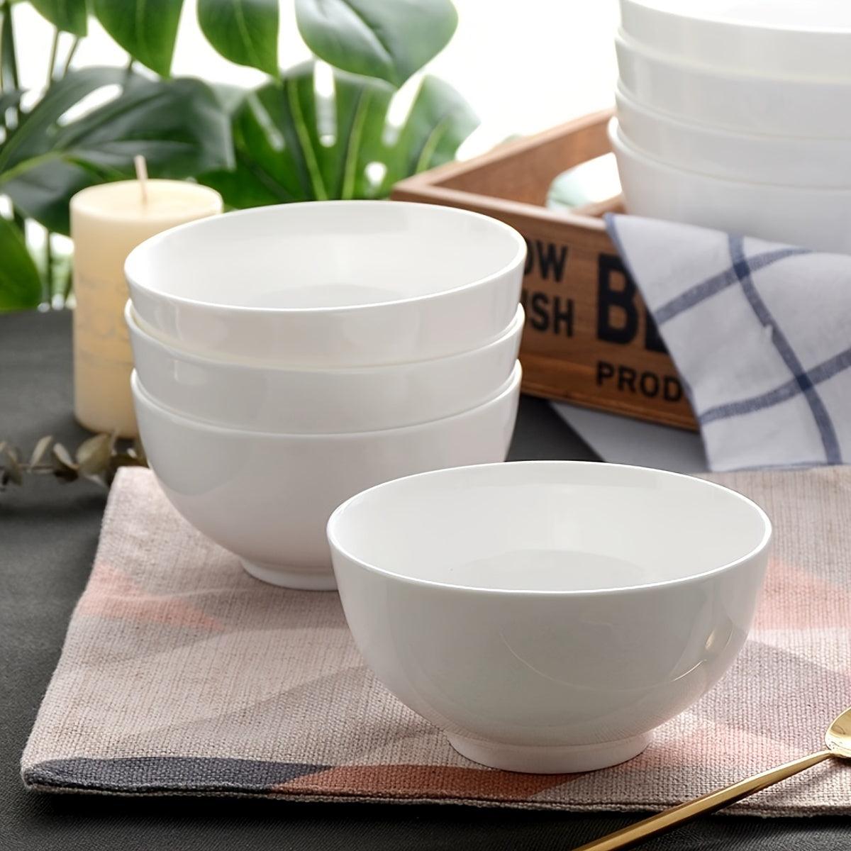 Classic White Ceramic Rice and Soup Bowls - HomeGoods Lima