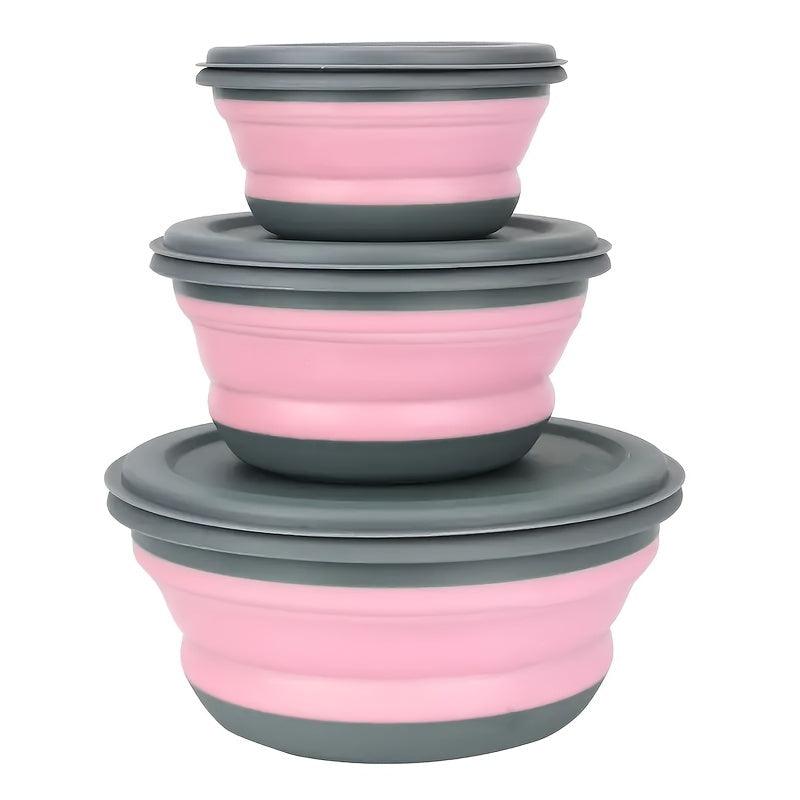 3Piece Silicone Bowl Set with Lid Portable Travel Tableware - HomeGoods Lima