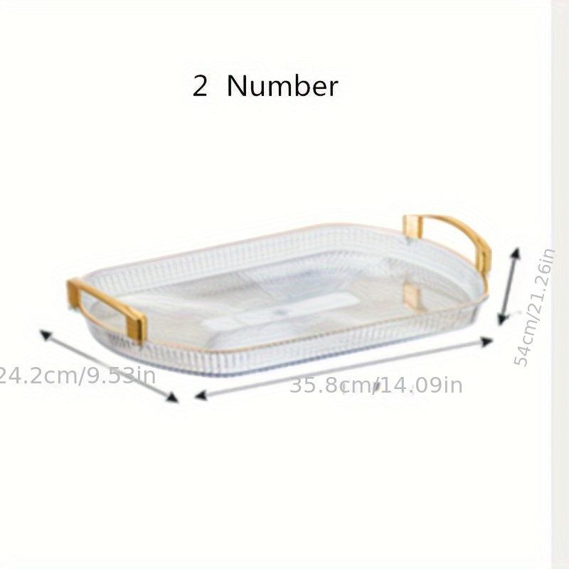 Stylish MultiUse Tray with Gold Handle Durable Transparent Design - HomeGoods Lima