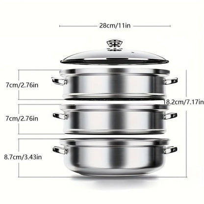 Versatile Stainless Steel Steamer Pot for All Stove Types - HomeGoods Lima