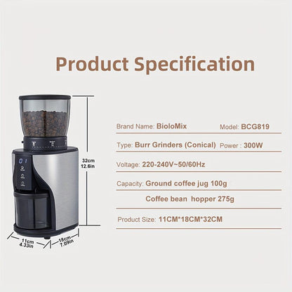 BioloMix Automatic Coffee Grinder with Conical Burr 31 Grind Settings - HomeGoods Lima