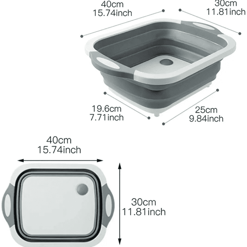 2in1 Foldable Cutting Board Wash Basket - HomeGoods Lima