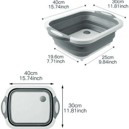 2in1 Foldable Cutting Board Wash Basket - HomeGoods Lima