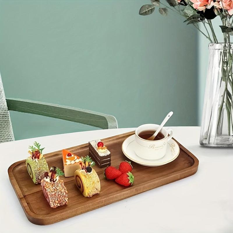 Acacia Wood Serving Tray for Drinks Food and Desserts - HomeGoods Lima