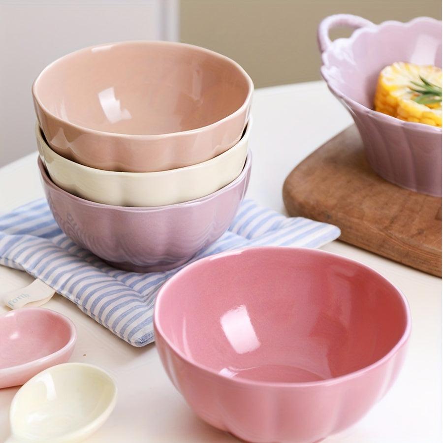 Colorful Glazed Ceramic Bowls Set Perfect for Dorms Gifts - HomeGoods Lima