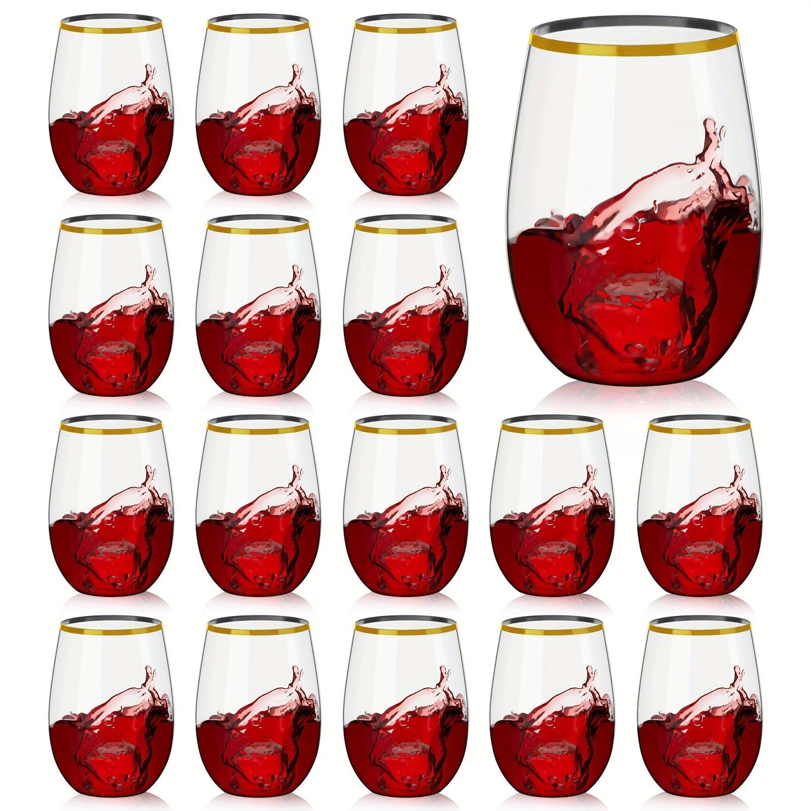 Unbreakable Plastic Wine Glasses with Gold Rim - HomeGoods Lima