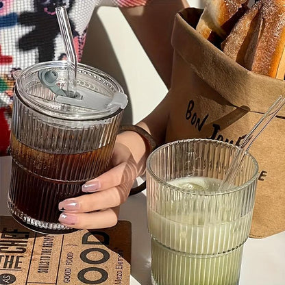 Reusable Vintage Glass Water Tumblers with Ribbed Design Hand Wash Only - HomeGoods Lima