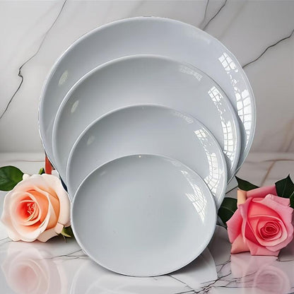 White Melamine Elegant Dinner Plate Round Porcelain Serving Tray - HomeGoods Lima